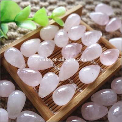 Rose quartz jade carved water droplets beads for DIY