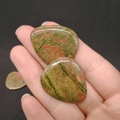 Real rock unakite gemstone guitar picks alice