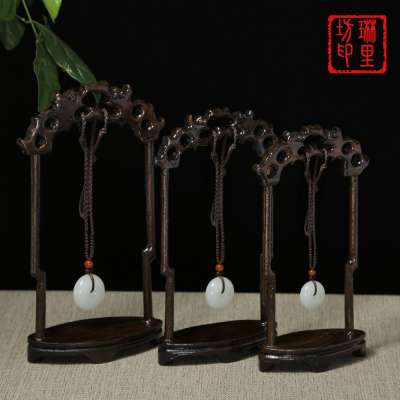 Black coffin Jade wood Jade Pendant rack Display Shelf