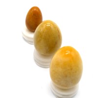 Yellow Jade Eggs Kegel Exercise Semi Precious Stone Eggs For Sale