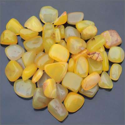 Wholesale natural stone yellow agate tumbled stones gravel