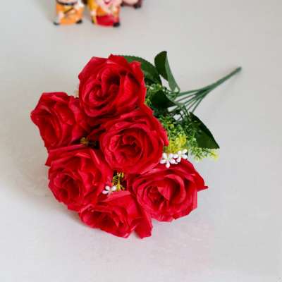 New wedding products, bouquet silk red rose flower on sale in China