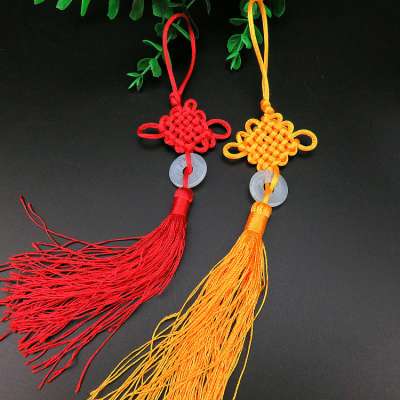 Chinese traditional knot with tassel jade for luck